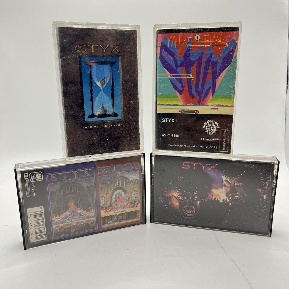 4 Styx Cassette Tapes Kilroy Was Here, 1, Paradise Theater, Edge Of The Century‎
